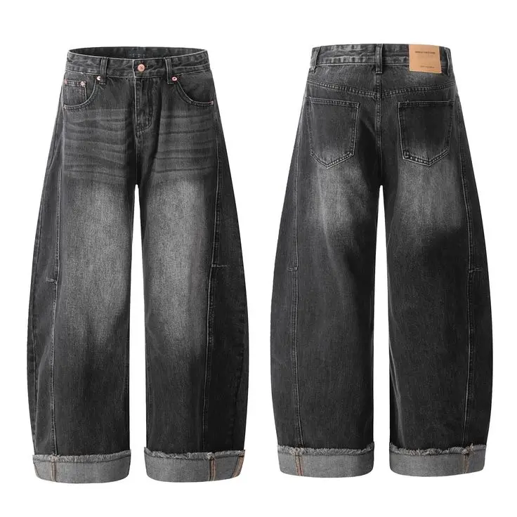 HEHCN Mens distressed vintage blue